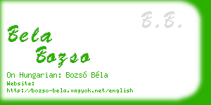 bela bozso business card