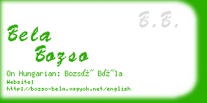 bela bozso business card